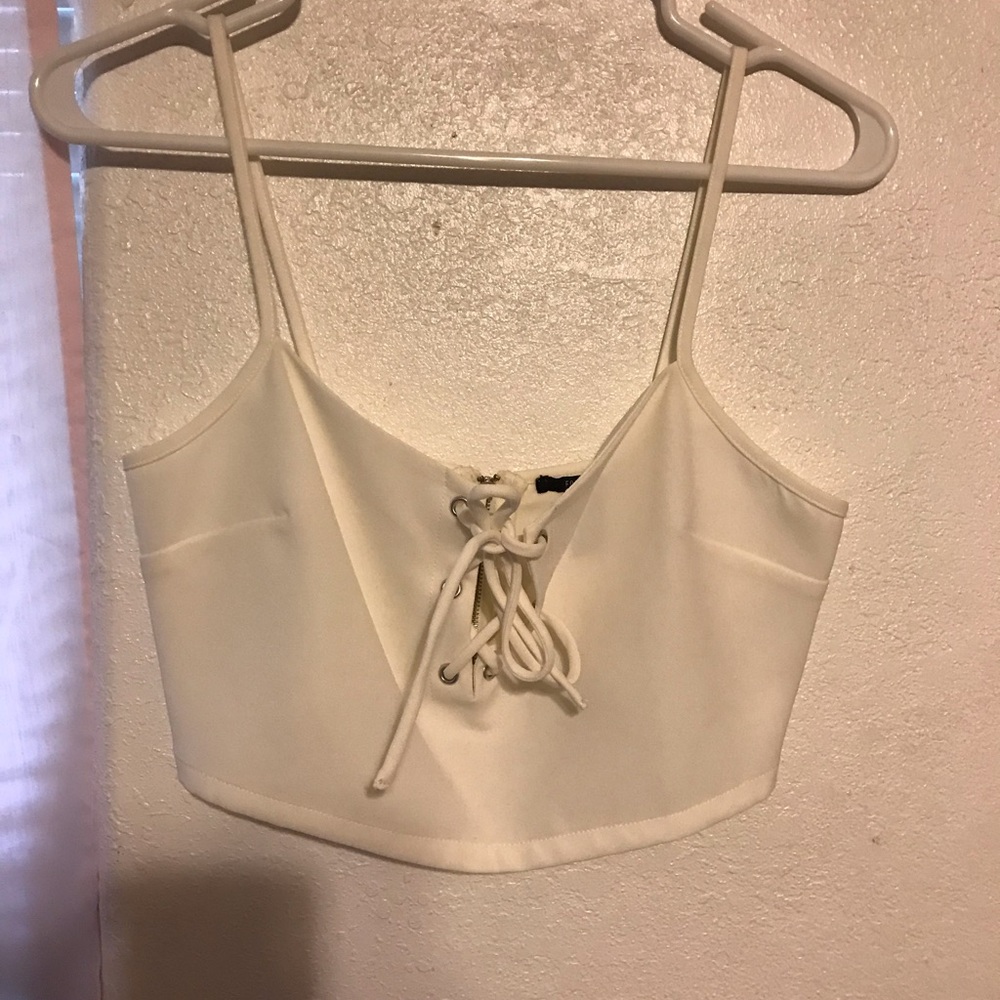 White Tie-Up Top